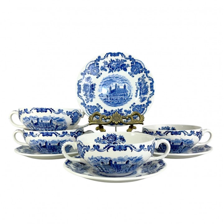 Бульонные пары Wedgwood, Royal home of Britain, синяя. Англия