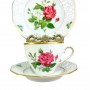Чайное трио №1 Rosa Indica, Schumann Arzberg, прорезной фарфор. Германия