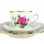 Чайное трио №1 Rosa Indica, Schumann Arzberg, прорезной фарфор. Германия