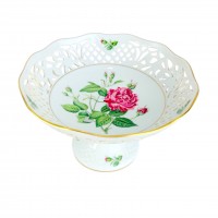 Вазочка, конфетница на ножке Rosa Indica, Schumann Arzberg, фарфор. Германия