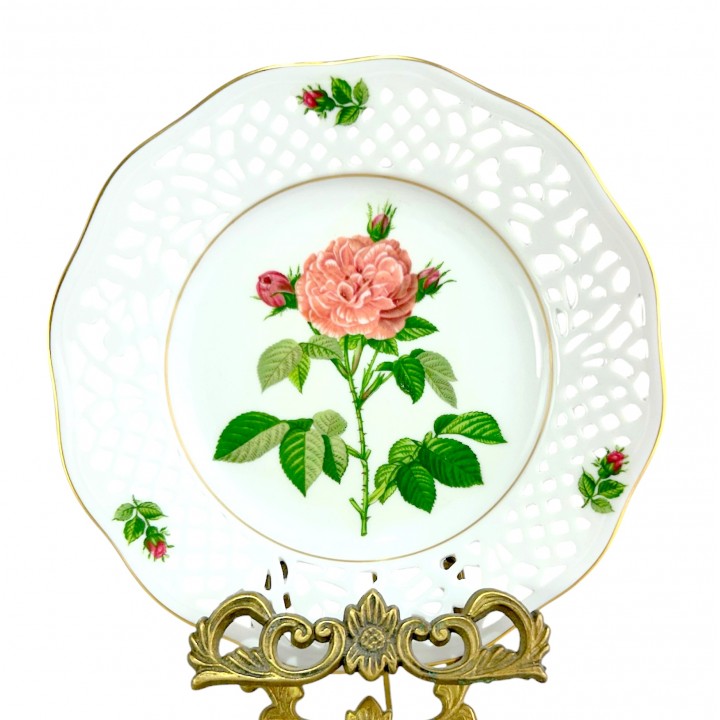 Декоративная тарелка №11 Rosa Alba Regalis, Schumann Arzberg, прорезной фарфор. Германия