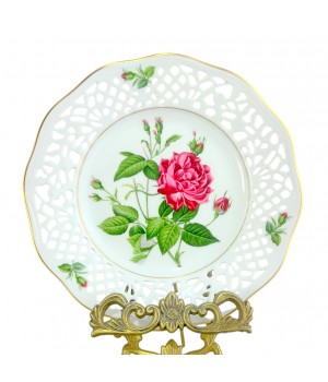 Декоративная тарелка №1 Rosa Indica, Schumann Arzberg, прорезной фарфор. Германия