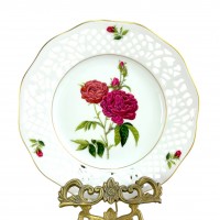 Декоративная тарелка №8 Rosa Gallica Bordo, Schumann Arzberg, прорезной фарфор. Германия