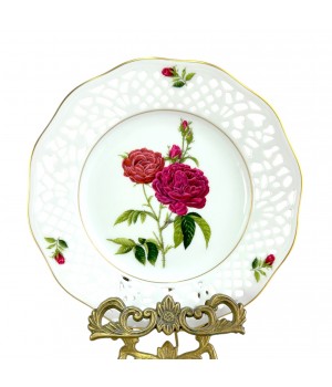 Декоративная тарелка №8 Rosa Gallica Bordo, Schumann Arzberg, прорезной фарфор. Германия