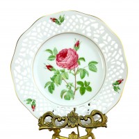 Декоративная тарелка № 3 Rosa Centifolia Burgundiaca, Schumann Arzberg, прорезной фарфор. Германия