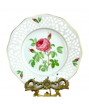  Декоративная тарелка № 3 Rosa Centifolia Burgundiaca, Schumann Arzberg, прорезной фарфор. Германия