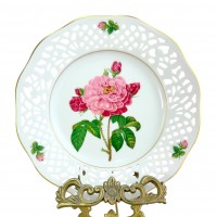  Декоративная тарелка №12 Rosa Gallica, Schumann Arzberg, прорезной фарфор. Германия