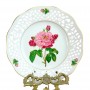  Декоративная тарелка №12 Rosa Gallica, Schumann Arzberg, прорезной фарфор. Германия
