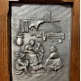 Панно, картина барельеф Игра на лютне, олово, BMF. Германия