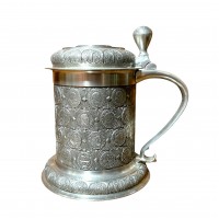 Кружка пивная, оловянная Монеты, Grenningloh. Германия