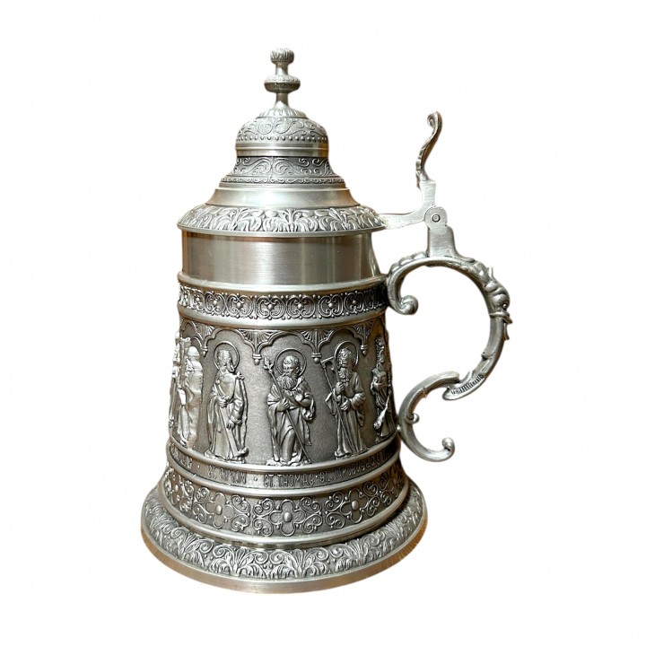 Кружка пивная, оловянная Сотворение мира, Etain Pewter Tin. Германия