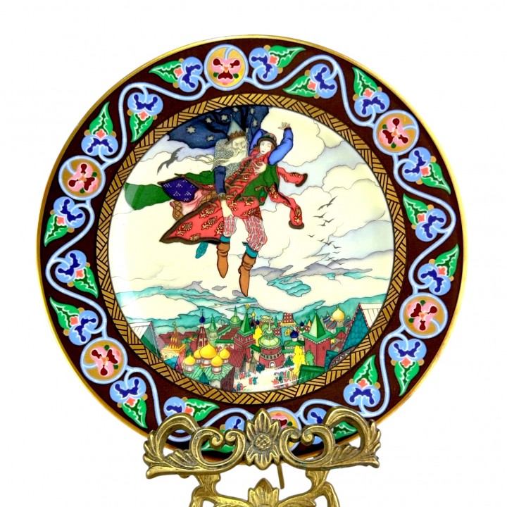 Декоративная тарелка Русские сказки Кощей несет Марью Моревну, Villeroy&Boch, Heinrich. Германия