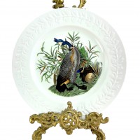 Декоративная тарелка Селезень и утка, John James Audubon, кракелюр. США