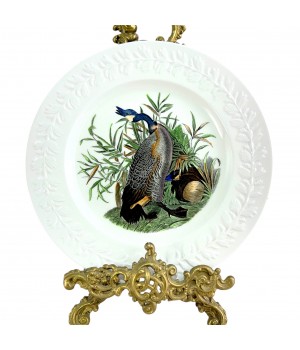 Декоративная тарелка Селезень и утка, John James Audubon, кракелюр. США