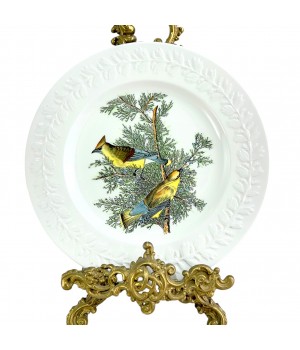 Декоративная тарелка Сойка на сосновой ветке, John James Audubon. США