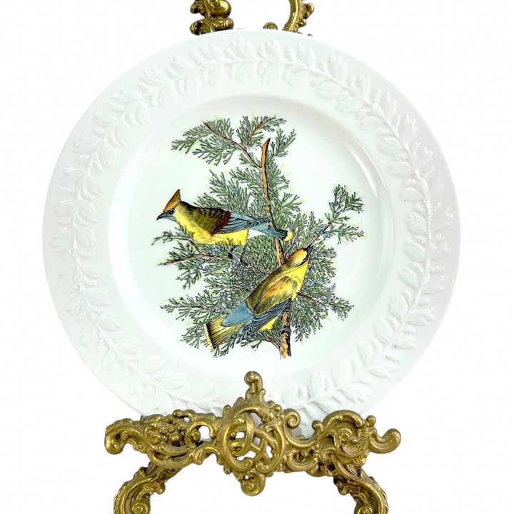 Декоративная тарелка Сойка на сосновой ветке, John James Audubon. США