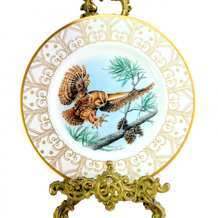 Декоративная тарелка Восточная сова Ворчун, Edward Marshall Boehm. США