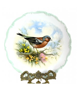 Декоративная тарелка Птицы, Зяблик, Royal Albert. Англия