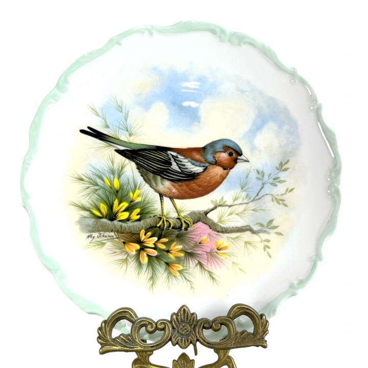 Декоративная тарелка Птицы, Зяблик, Royal Albert. Англия