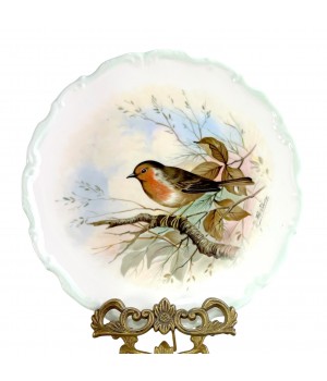  Декоративная тарелка Птицы, Зарянка, Royal Albert. Англия