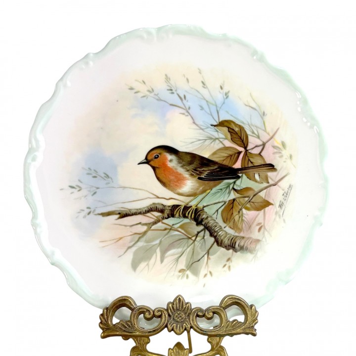  Декоративная тарелка Птицы, Зарянка, Royal Albert. Англия