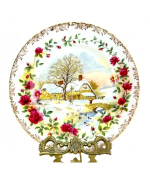 Декоративная тарелка Четыре сезона, Зима Royal Albert. Англия