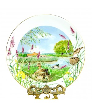Декоративная тарелка Июль у реки, Royal Worcester. Англия