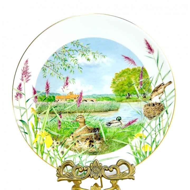 Декоративная тарелка Июль у реки, Royal Worcester. Англия