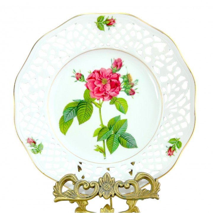 Декоративная тарелка №10 Rosa Turbinata, Schumann Arzberg, прорезной фарфор. Германия