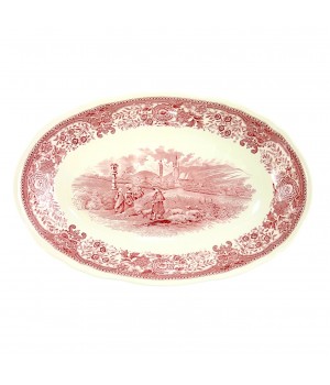 Блюдо овальное, высокое Villeroy Boch, Burgenland, красный. Германия