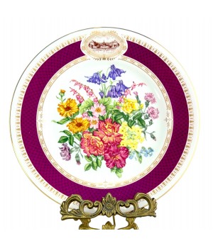 Декоративная тарелка Chelsea Morning, Chelsea Flower Show Plate, Royal Albert, фарфор, винтаж. Англия