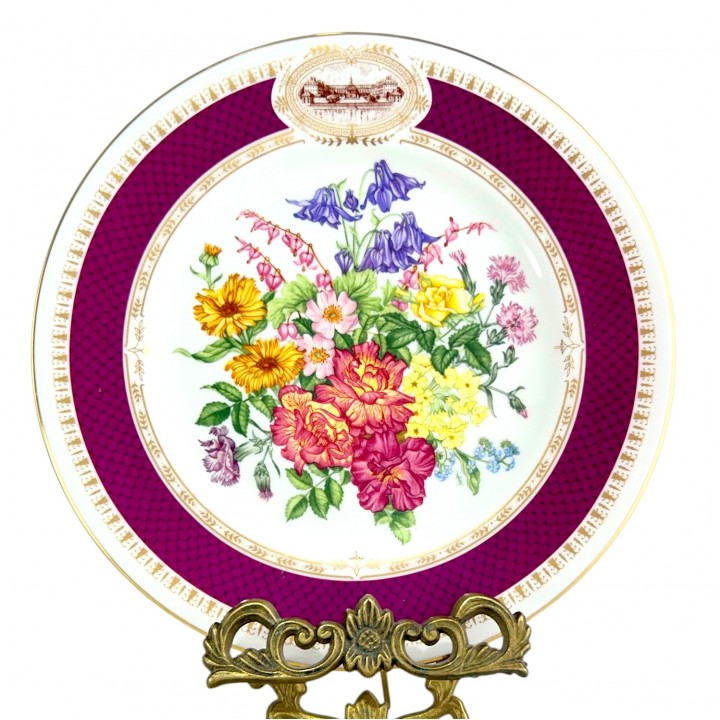Декоративная тарелка Chelsea Morning, Chelsea Flower Show Plate, Royal Albert, фарфор, винтаж. Англия