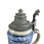 Пивная кружка с оловянной крышкой Лютнист, кракелюр. Германия