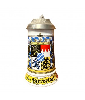 Пивная кружка с крышкой Герб, Seltmann Weiden. Германия