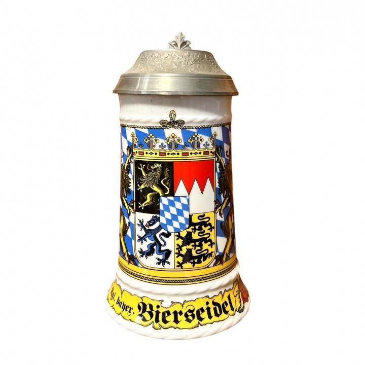 Пивная кружка с крышкой Герб, Seltmann Weiden. Германия