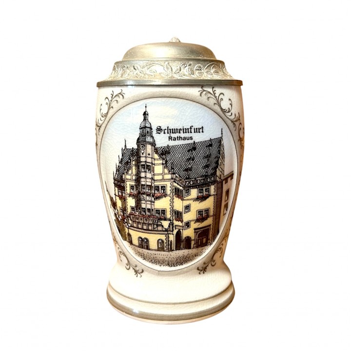 Пивная кружка с крышкой Schweinfurt Rathaus, Altenkunstadt. Германия