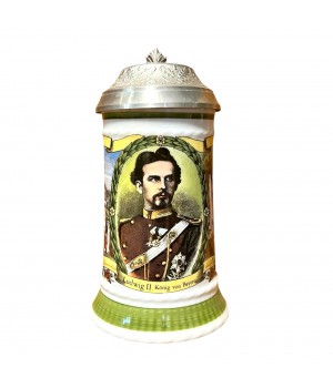 Пивная кружка с крышкой Людвиг II, Seltmann Weiden. Германия