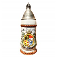 Пивная кружка с крышкой Герб, Литофания. Германия