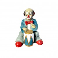 Статуэтка винтажная Клоун музыкант играет на барабане, Gilde Clowns. Германия