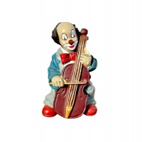  Статуэтка винтажная Клоун музыкант играет на кантробасе, Gilde Clowns. Германия