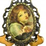 Картинка, шелкография Девочка с собачкой, в бронзовой раме. Италия