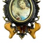 Картинка, шелкография Девочка с корзинкой черешни, в бронзовой раме. Италия
