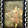 Картинка, шелкография Мальчик, в бронзовой раме. Италия