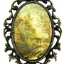 Картинка, шелкография Дом у реки, в бронзовой раме. Италия