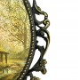 Картинка, шелкография Дом у реки, в бронзовой раме. Италия
