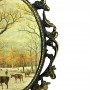 Картинка, шелкография Олени, в бронзовой раме. Италия