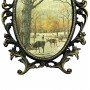 Картинка, шелкография Олени, в бронзовой раме. Италия