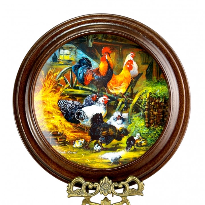 Декоративная тарелка Умный петух, Урсула Банд, Ursula Band, Tirschenreuth, винтаж. Германия