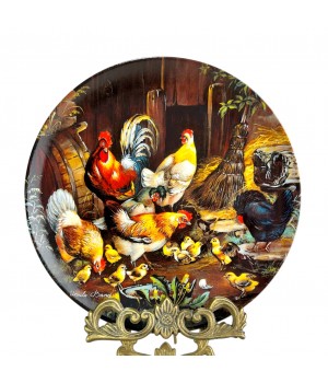 Декоративная тарелка Гордый петух, Урсула Банд, Ursula Band, Tirschenreuth, винтаж. Германия