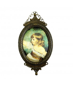 Картинка, шелкография Девочка в овальной раме. Италия